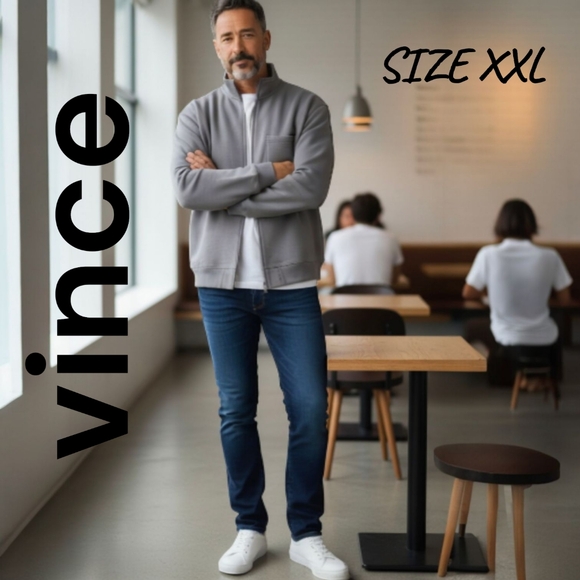Vince Other - vince | Men's Full Zip Relaxed Fit Soft  Jacket | Warm Pewter | Big & Tall  XXL
